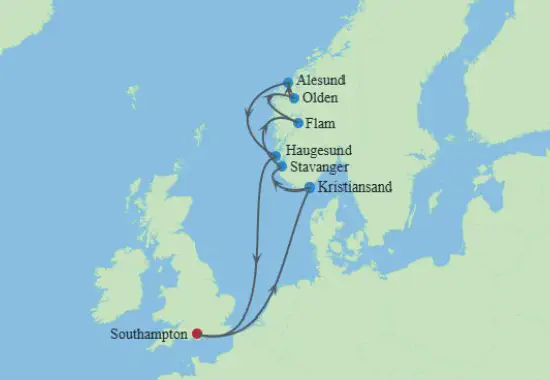 Croisière dans les Fjords de Norvège au Solstice 19 juin 2027