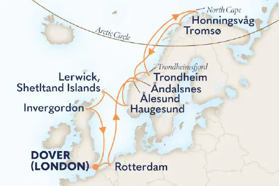Croisière dans les Fjords de Norvège au Solstice 11 juin 2027