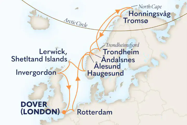 Croisière dans les Fjords de Norvège au Solstice 11 juin 2027, &copy; Holland America