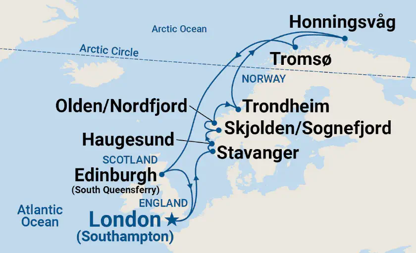 Sky Princess fjords Norvège 2026