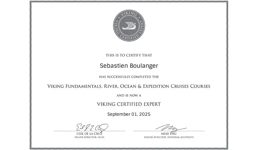 Certificat Expert Viking, © Viking Certificat Expert Viking, © Viking