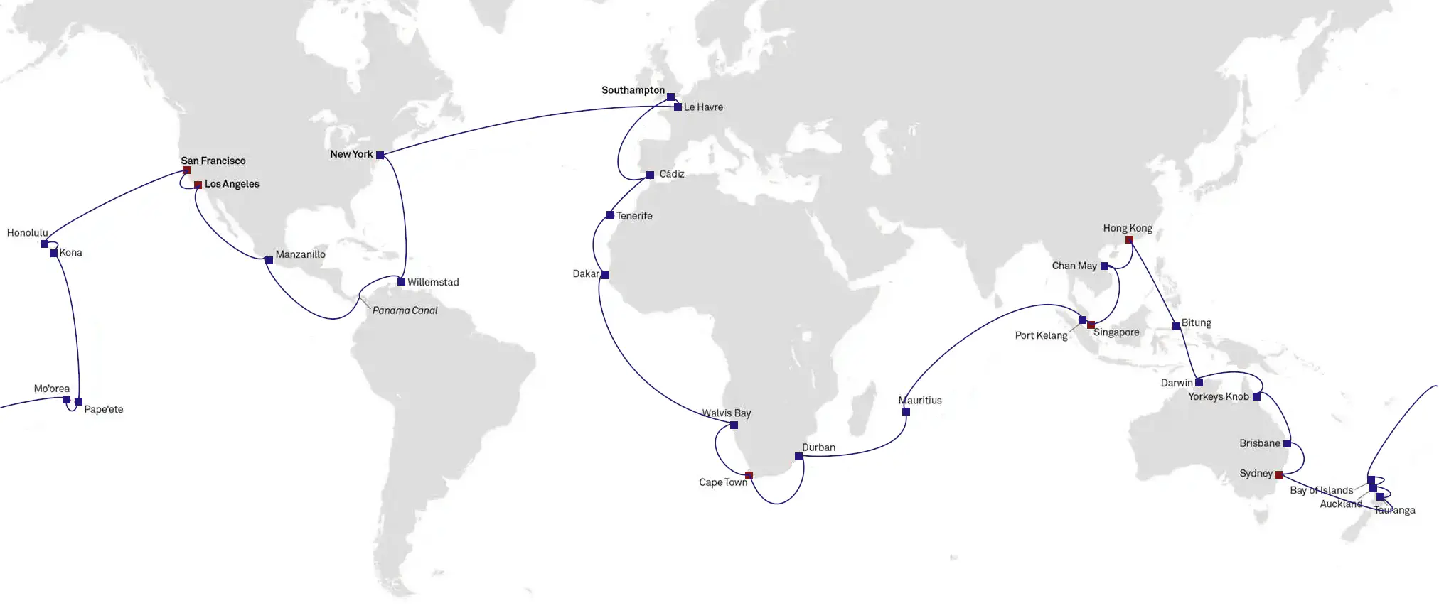 Croisière autour du monde Cunard Queen Mary 2 de 2026, © Cunard