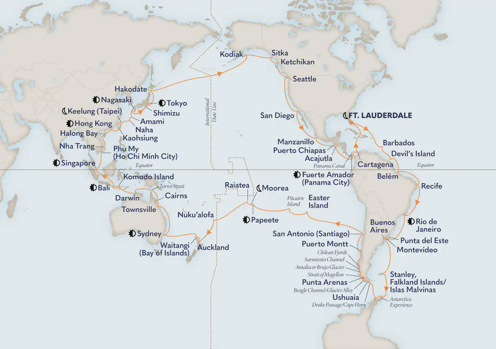 Croisière autour du monde 2026 de Holland America, © Holland America