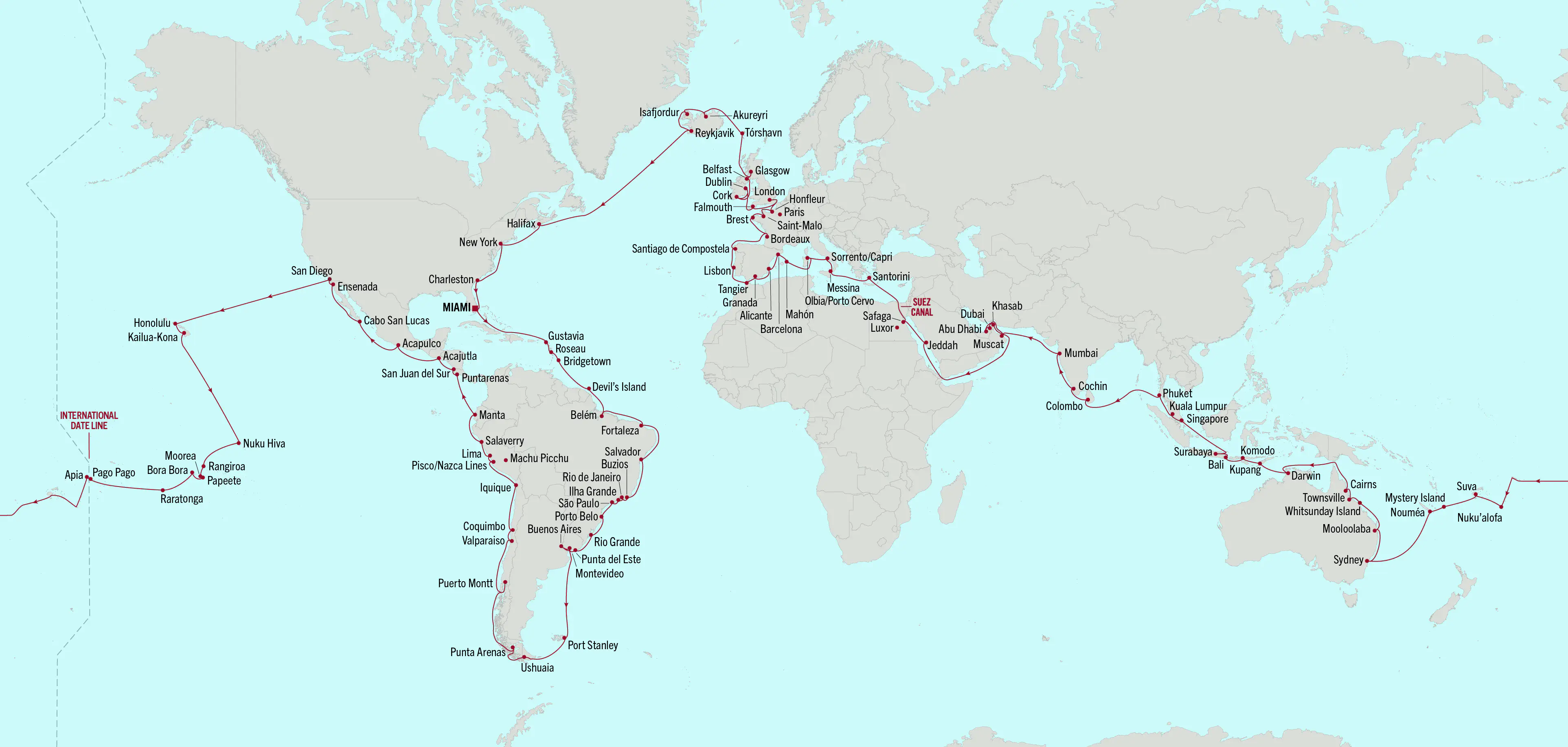 Croisière autour du monde 2026 de Oceania, © Oceania